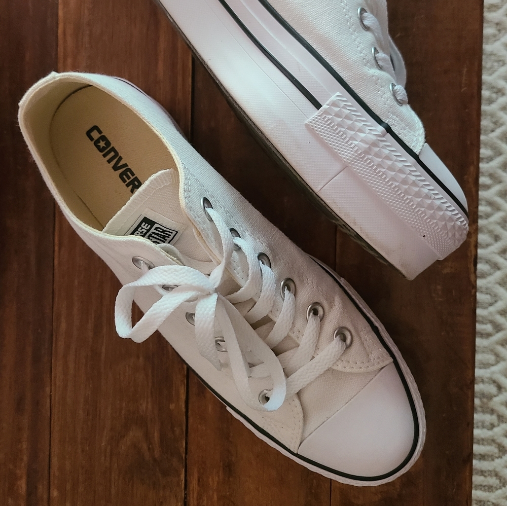 White Converse Platforms